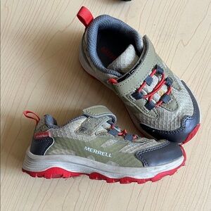 Merrell Kids' Olive and Red Sneakers